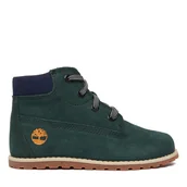 Buty dla chłopców - Trzewiki Timberland Pokey Pine Mid Lace Up TB0A292EEY01 Zielony - miniaturka - grafika 1