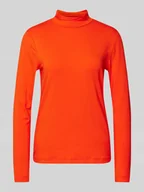 Bluzki damskie - Bluzka o kroju slim fit z długim rękawem i półgolfem - miniaturka - grafika 1