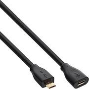 Kable USB - InLine Kabel USB przedłużacz USB 2.0 Micro-B męski-żeński czarny 5m 32750P - miniaturka - grafika 1