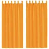 Zasłony - vidaXL Zasłony woalowe z pętelkami 2 szt. Pomarańczowe 140x225 cm - miniaturka - grafika 1