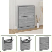 Szafki na buty - The Living Store Szafka na buty szara Sonoma 59x17x81 cm Materiał drewnopochodny - miniaturka - grafika 1