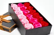 Sztuczne kwiaty - Róża mydlana FLOWER BOX Róże pachnące do kąpieli x18 szt - miniaturka - grafika 1