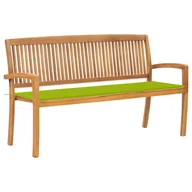 Ławki ogrodowe - VidaXL Sztaplowana ławka ogrodowa z poduszką, 159 cm, drewno tekowe 3063317 VidaXL - miniaturka - grafika 1