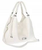 Torebki damskie - Torebka Damska Włoskiej marki CHARRO Worek listonoszka A4 CH819 biała - miniaturka - grafika 1