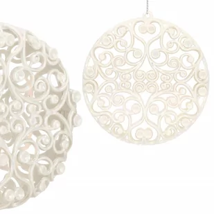 Zawieszka Choinkowa Kremowa Okrągła Ozdoba Na Choinkę 9 Cm - Bombki - miniaturka - grafika 1
