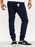 Spodnie męskie - SPODNIE JEANSOWE JOGGER Męskie Granatowe CZASZKA Marvel DENIM Punisher XL - miniaturka - grafika 1