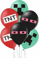 Balony i akcesoria - Balony z nadrukiem Piksele TNT + wstążka - 30 cm - 12 szt. - miniaturka - grafika 1