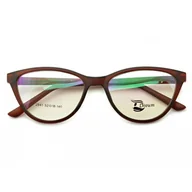 Okulary sportowe - OPRAWKI OKULAROWE pod Korekcję KOCIE OKO Damskie ST2941 brązowe - miniaturka - grafika 1