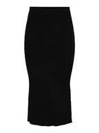 Spódnice - PIECES Pccrista Hw Midi Knit Skirt Noos Bc spódnica midi, czarny, S - miniaturka - grafika 1