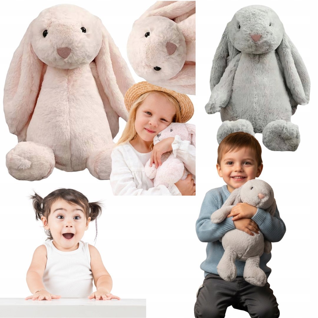 MASKOTKA PLUSZAK DUZY PLUSZOWY KROLIK XXL 45 CM KROLICZEK BUGS DLUGIE USZY