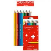 Przybory szkolne - Carandache Kredki ołówkowe CARAN DACHE Swisscolor 12 kolorów kartonowe pudełko - miniaturka - grafika 1