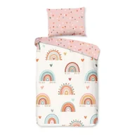 Pościel dla dzieci - Różowo-beżowa bawełniana pościel dziecięca do łóżeczka 100x135 cm Louie – Good Morning - miniaturka - grafika 1