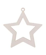 Bombki - Cresco Bombka drewniana Gwiazdka 3szt biała - miniaturka - grafika 1