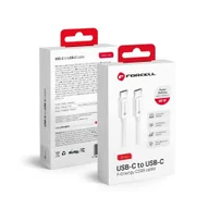 Kable USB - Forcell Kabel C338 USB-C do USB-C, 60W, PD, QC4.0, 25 cm, biały - miniaturka - grafika 1
