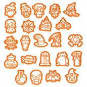 Formy do ciast - Foremki ciastek Halloween 3 Zestaw 23 szt. Wykrawacz - miniaturka - grafika 1