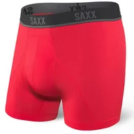 Majtki męskie - Bokserki do biegania męskie sportowe SAXX KINETIC HD Boxer Brief - czerwone - miniaturka - grafika 1