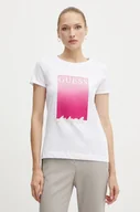 Koszulki sportowe damskie - Guess t-shirt bawełniany damski kolor biały W4BI30 JA914 - miniaturka - grafika 1