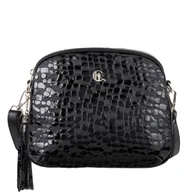 Torebki damskie - Kompaktowa listonoszka Canaletto ze skóry naturalnej z efektem imitacji kropli i srebrnymi wykończeniami TD808s258 - miniaturka - grafika 1