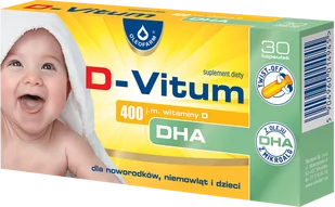 Oleofarm SP. Z O.O. D-Vitum DHA Witamina D 400 j.m. + DHA, 30 kapsułek twist-off 3582621 - Witaminy i minerały - miniaturka - grafika 1