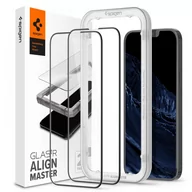 Szkła hartowane na telefon - Spigen 2x Szkło Hartowane Alm Glass Fc do iPhone 13 Pro Max Black - miniaturka - grafika 1