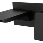 Baterie wannowe i prysznicowe - Bateria łazienkowa, mosiężna bateria wannowa typu wodospad, bateria zlewozmywakowa ścienna (czarna) - miniaturka - grafika 1