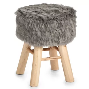 ZELLER Taboret dziecięcy z pluszowym siedziskiem ZOTTEL szary ZELLER 17021 - Krzesełka i taborety dla dzieci - miniaturka - grafika 1