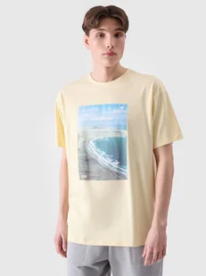 4F T-shirt męski bawełniany 4FRSS24TTSHM2132-73S Żółty Roz. XL - Koszulki męskie - miniaturka - grafika 1