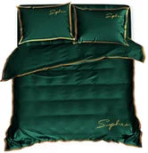 Pościel - Pościel Z Haftem 160X200 Soft Zielona 2603 - miniaturka - grafika 1