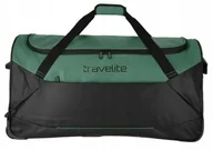 Torby podróżne - Torba Podróżna na kółkach Travelite BASICS 71cm Czarno Zielona - miniaturka - grafika 1