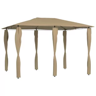 vidaXL Altana z pokryciem słupków 3x4x2,6 m, taupe, 160 g/m - Altany ogrodowe - miniaturka - grafika 1