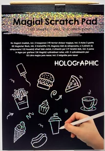 Magiczna holograficzna zdrapywanka. 40 arkuszy - Zabawki kreatywne - miniaturka - grafika 1