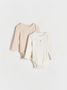 Reserved - Prążkowane body 2 pack - złamana biel - Komplety dla niemowląt - miniaturka - grafika 1