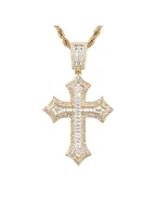 Naszyjniki męskie - ICED STUFF Zawieszka 2pac Cross Złoty - miniaturka - grafika 1