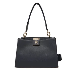 Torebka Tommy Hilfiger Th Her Med Satchel Corp AW0AW17830 Granatowy - Torebki damskie - miniaturka - grafika 1