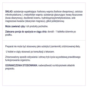 Naturell AB Folian 800 ug 3 x 30 tabletek - Witaminy i minerały - miniaturka - grafika 3