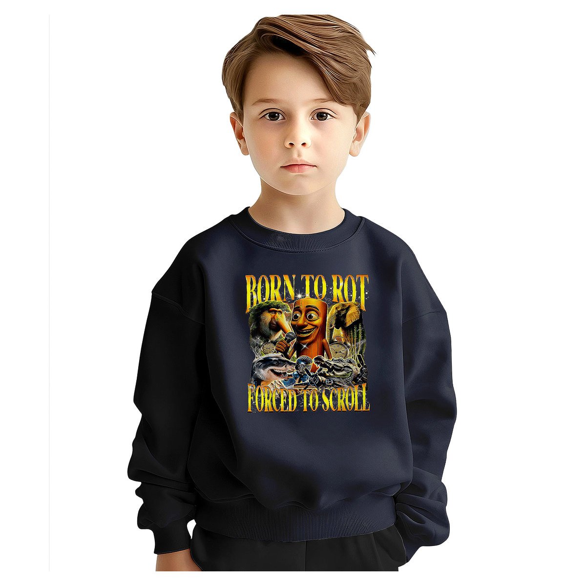 BLUZA DZIECIĘCA BRAINROT BORN TO ROT 134-140 DLA CHŁOPCA DZIEWCZYNKI