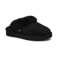 Kapcie damskie - UGG Skórzane obuwie domowe z dodatkiem wełny - miniaturka - grafika 1