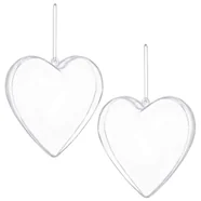 Bombki akrylowe 12cm serce plastikowe decoupage zestaw 2 szt.