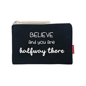 Kosmetyczki, organizery i kuferki - hello-bags Damski N-002-believe kosmetyczka/portfele, czarny, średni, czarny, m - miniaturka - grafika 1