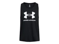 Koszulki sportowe męskie - Under Armour UA Sportstyle Logo Tank, czarny/biały, MD - miniaturka - grafika 1