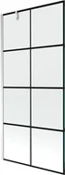 Parawany nawannowe - Mexen Next parawan nawannowy 1-skrzydłowy 90 x 150 cm, czarny wzór, chrom - 895-090-000-00-77-01 - miniaturka - grafika 1