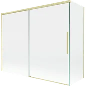 Parawany nawannowe - Mexen Rox parawan nawannowy 2-skrzydłowy rozsuwany 190 + 90 x 150 cm, transparent, złoty szczotkowany - 8C9-190-090-55-00 - miniaturka - grafika 1