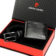 Paski - Funkcjonalny męski zestaw na prezent portfel pasek do spodni Pierre Cardin - miniaturka - grafika 1