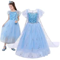 Stroje karnawałowe - Sukienka Strój Elza Elsa Balowa Kraina Lodu 104/110 (110) Cekiny - miniaturka - grafika 1