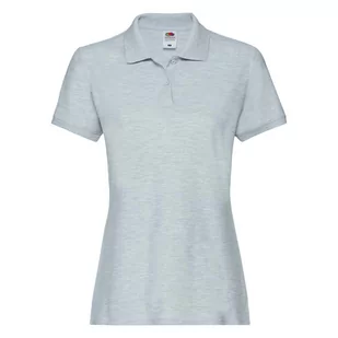Koszulka damska Premium Polo Fruit of the Loom - Heather Grey XL - Koszulki i topy damskie - miniaturka - grafika 1