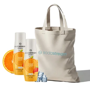 Zestaw Syrop SodaStream Pomarańcza z Mango 2x440 ml - Bez cukru + Torba - Syropy i koncentraty owocowe - miniaturka - grafika 1