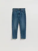 Spodnie damskie - Reserved - Jeansy mom fit slim - granatowy - miniaturka - grafika 1