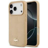 Etui i futerały do telefonów - Etui LACOSTE Nomograme Gold Logo MagSafe do Apple iPhone 17 Pro Beżowy - miniaturka - grafika 1