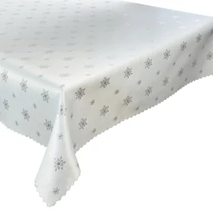 Dwustronny Obrus Plamoodporny Świąteczny Śnieg Srebrny 1-110x200 cm - Obrusy i serwetki - miniaturka - grafika 1