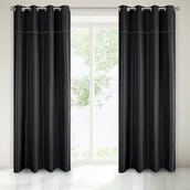 Zasłony - Zasłona na przelotkach SERMA 135X250 czarny + srebrny - miniaturka - grafika 1